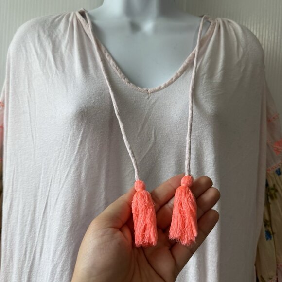 Free People Women Mix It Up Mini Tunic Dress XS Floral Boho Romantic Hippie - Picture 7 of 14